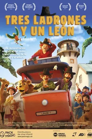 Tres ladrones y un león